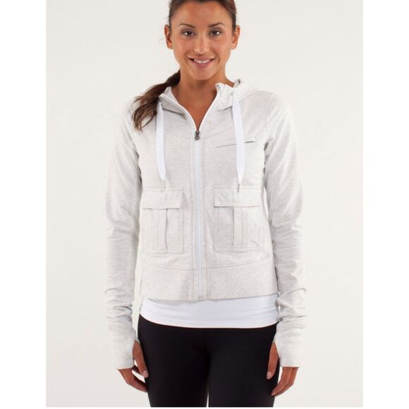 Lululemon Carry And Go Hoodie Heathered White - Picture 1 of 7